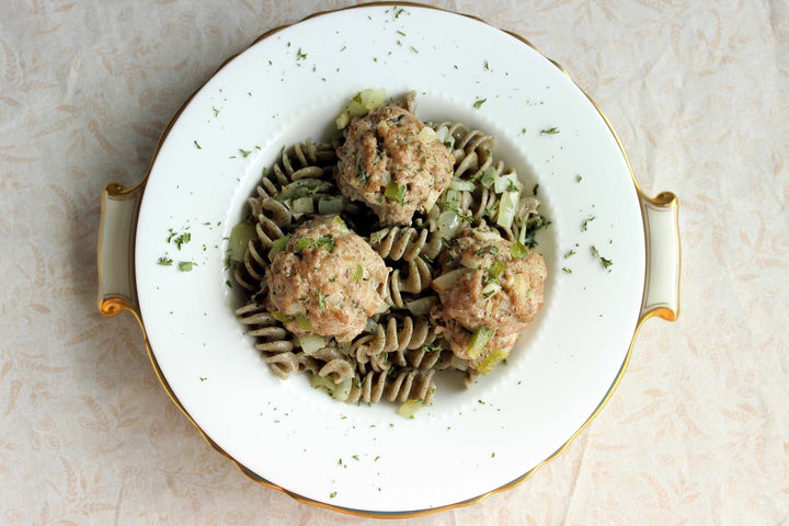 Goat Cheese & Turkey Meatball Pasta